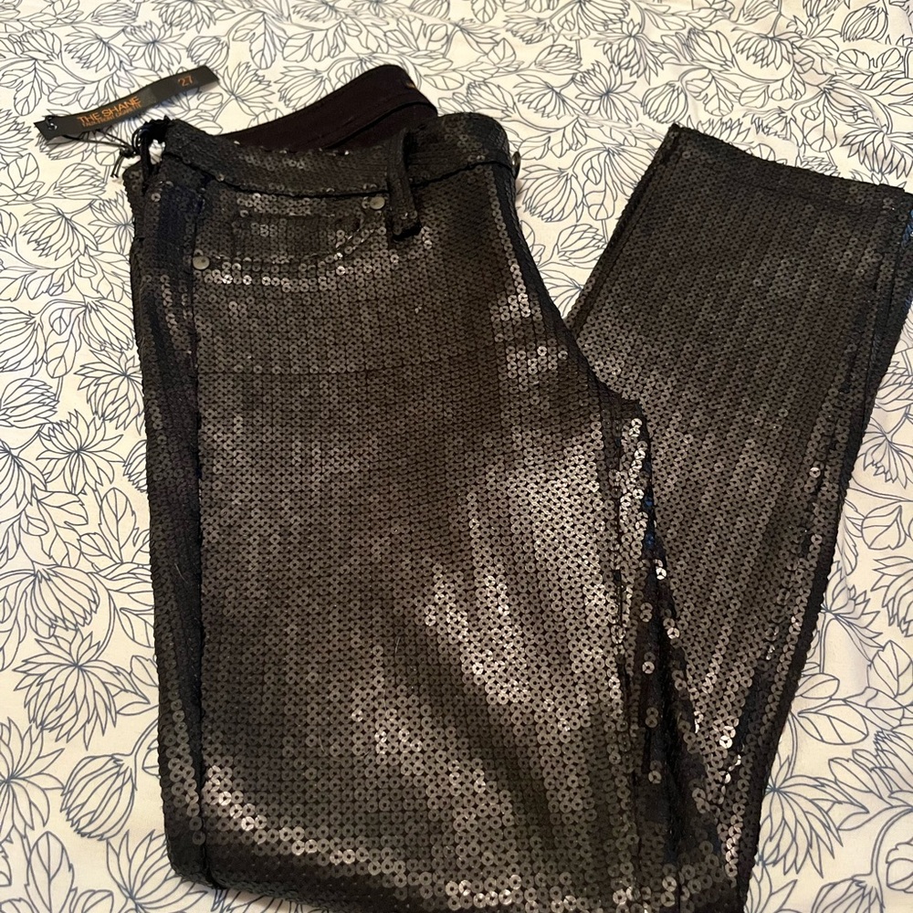 Genetic sequin black skinny pants with tags - never worn